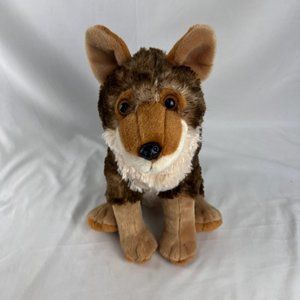 Wolf Plush Wild Republic Golden Brown Sitting Stuffed Animal Toy 13"